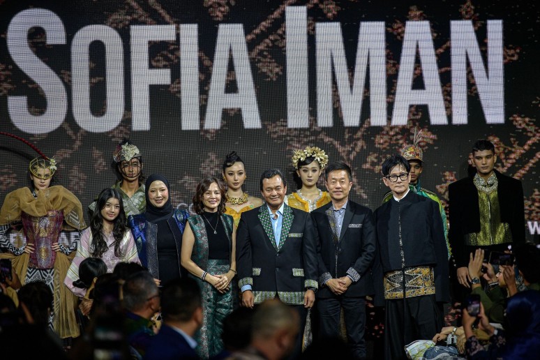 City skyline at dusk